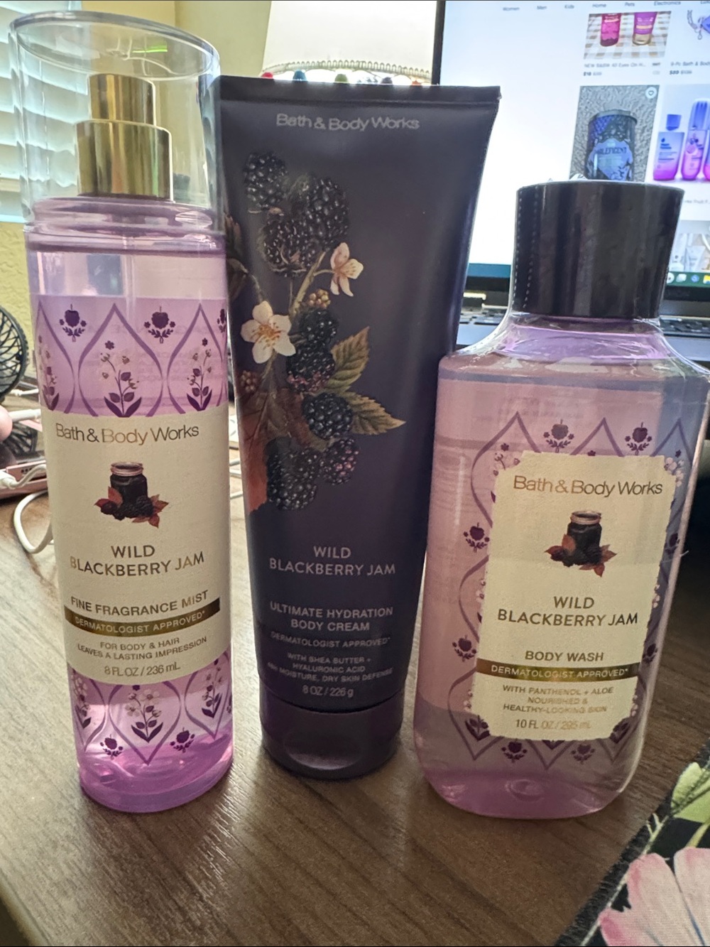 Bath & Body Works Wild Blackberry Jam Body Wash/Body Spray/Body Cream